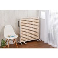 ファミリー・ライフ 天然木すのこ折りたたみベッド 生成り シングル 04013 1台