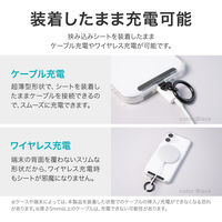 iPhone/スマートフォン対応 「STRAP SHEET」挟み込みシート リング付き360度回転ステンレスタイプ シルバー（直送品）