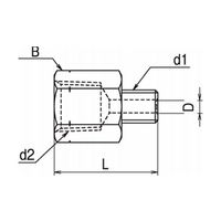 アソー ACE Fittings(エースフィティング)NPT×PT変換内外ソケット(ステンレス製)NF NF-8333 1個（直送品）