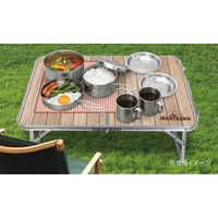 ハック ウッド調折りたたみアルミローテーブル60cm 2342 1個（直送品）