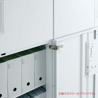 【組立設置込】コクヨ エディア 両開き扉 上置 シリンダー錠 幅900×奥行450×高さ400mm ブラック 1台（直送品）