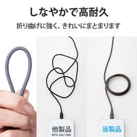 ライトニングケーブル 1m なめらか高耐久 PD対応 USB（C）-Lightning グレー MPA-CLSS10GY エレコム