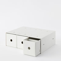 無印良品 ポリプロピレン小物収納ボックス3段 A4タテ ホワイトグレー 約幅11×奥行24.5×高さ32cm 良品計画