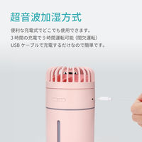 MSソリューションズ 超音波卓上加湿器 扇風機付き LE-EHUM01WH 1個