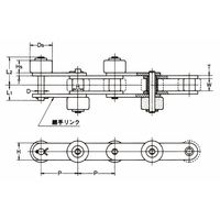 椿本チエイン (株)椿本チエイン サイドローラ付 ラムダバイピッチチェーン RF2040SーLMCー2LSRPーTーL 1セット(3L)（直送品）