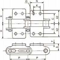 椿本チエイン (株)椿本チエイン プラローラバイピッチチェーン(SS仕様) RF2060RPーSSー5LK2ーL 1セット(3L)（直送品）