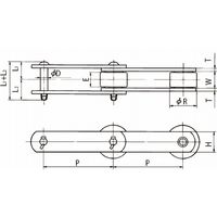 椿本チエイン (株)椿本チエイン 汎用大形コンベヤチェーン(DT仕様) RF450FーDTー7LA3ーL 1セット(3L)（直送品）