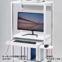 サンワサプライ RoHS10対応キーボードスライダー付きパソコンラック(W650×D610mm) RAC-507 1個（直送品）