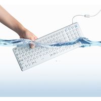 有線キーボード　ラバースイッチ　抗菌防水防塵仕様　スタンダード　ホワイト　SKB-BS7W　サンワサプライ　1個（直送品）