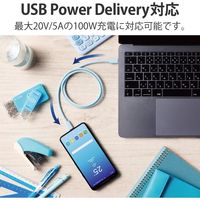 タイプCケーブル (USB-C to C) PD対応 100W USB4 80cm USB4-APCC5P08BU エレコム 1本（直送品）