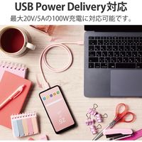 タイプCケーブル (USB-C to C) PD対応 100W USB4 80cm USB4-APCC5P08PN エレコム 1本（直送品）