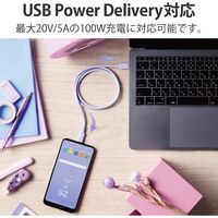タイプCケーブル (USB-C to C) PD対応 100W USB4 80cm USB4-APCC5P08PU エレコム 1本（直送品）