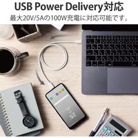 タイプCケーブル (USB-C to C) PD対応 100W USB4 80cm USB4-APCC5P08SV エレコム 1本（直送品）