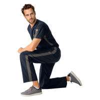 フォーク ストレートパンツ ダークネイビー×ガンメタ 3L 5037SC-17-3L 1枚（直送品）