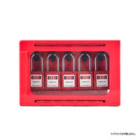 セーフラン安全用品 壁掛け式グループロックアウトボックス(透明窓) 赤 J2734 1台（直送品）