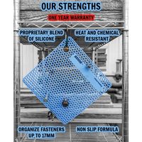 ボルトスター 整備現場 作業現場向け シリコン製 ボルト・ビス紛失防止用ホルダーシート 254×254mm 吊り下げ穴付 ブルー BTSー1（直送品）