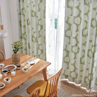 SUMINOE MOOMIN カーテン ベリーガーデン A1045 幅1000×丈2000mm ライトグリーン 1枚（直送品）