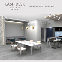 【軒先渡し】LASHデスク フォーレッグハーフ脚 幅1000×奥行600×高さ720mm ホワイト天板/ホワイト脚 1台（直送品）