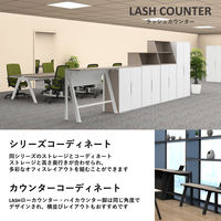 【軒先渡し】LASHローカウンター 幅1200×奥行450×高さ720mm オーク天板/ホワイト脚 1台（直送品）