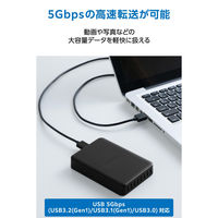 外付けHDD テレビ録画用 4TB 2.5インチ ポータブル 軽量 ブラック ELP-STV040UBK エレコム 1個（直送品）