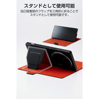 スマホケース 手帳型 多機種スマホ対応 マルチケース 自己吸着シート 薄型 軽量 ブラック P-06PLFUBK エレコム 1個（直送品）