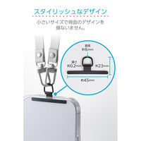 スマホストラップホールシート 挟むだけ ステンレス製 ケーブル穴対応 1口タイプ ブラック P-STHD1SBK エレコム 1個（直送品）