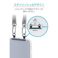 スマホストラップホールシート 挟むだけ ステンレス製 スピーカー穴対応 2口タイプ ブラック P-STHD2SBK エレコム 1個（直送品）