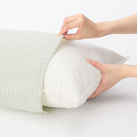 無印良品 綿 サッカー織 まくらカバー ４３×６３ｃｍ用 グリーン 良品計画