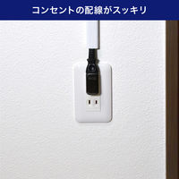 朝日電器 電源タップ スペースアダプタ L型 縦型 黒 A-372B(BK) 1個（直送品）