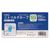 シモジマ ニトリルグローブ ヘイコーニトリルグローブ ブルー SS 100枚入 004771353 1セット(1箱(100枚入)×20)（直送品）