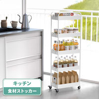 ディーエーピーネットワーク 幅18.5~27cm調整 ワイドチェンジストッカー(4段)ホワイト monowa081-wh 1台（直送品）