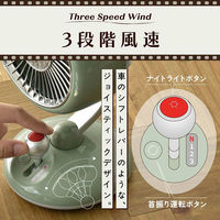 ディーエーピーネットワーク 卓上扇風機 レトロデザイン USB充電式 ホワイト wasser fan008WH 1台（直送品）