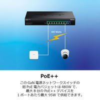TRENDnet 9ポート 2.5G GaN電源 PoE++スイッチ 10G SFP+ポート TPE-BG5091/A 1台（直送品）