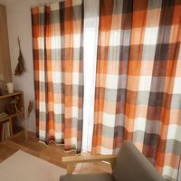 スミノエ コルネ セミオーダー カーテン カレ 2400×2100mm オレンジ １セット(2枚入)（直送品）