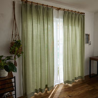 スミノエ コルネ セミオーダー カーテン ピンヘッド 1200×2000mm グリーン １セット(2枚入)（直送品）