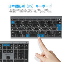 キーボード+マウスセット ワイヤレス（2.4G） 静音 超薄型 JIS配列 IC-BK23Comboグレーブラック iClever