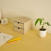 ナカバヤシ 紙製収納リトレイ チェスト2段 クラフト RTY-C01KR 1個