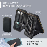 リヒトラブ XCOA スタンドブックペンケース 筆箱 高級筆記 ライト ジェットブラック A3813-24 1個（直送品）