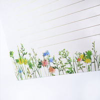 包む レターセット 箔押し 野の花 TL0B3 1セット(2セット)（直送品）