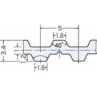 三ツ星ベルト タイミングベルト T5形(ポリウレタン) T5ー15ー270 1個（直送品）