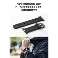 アップルウォッチバンド [49 46 45 44 42mm] シリコン ベルト ブラック AW-25ABDTSBK エレコム 1個（直送品）