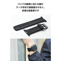 アップルウォッチバンド [42 41 40 38mm] シリコン ベルト ブラック AW-25BBDTSBK エレコム 1個（直送品）