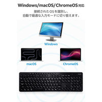 ワイヤレスキーボード 静音 テンキー付き 2.4GHz無線 USBレシーバー ブラック TK-QT11FDMABK エレコム 1個（直送品）