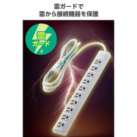 延長コード 電源タップ 3ピン 10個口 3m マグネット 雷ガード 2ピン変換アダプター付 T-Y133NDA エレコム 1個（直送品）