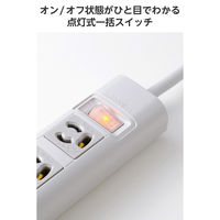 延長コード 電源タップ 3ピン 10個口 3m 一括スイッチ マグネット 2ピン変換アダプター付 T-Y133DA エレコム 1個（直送品）