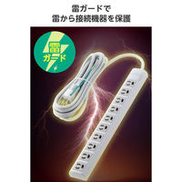 延長コード 電源タップ 3ピン 10個口 5m マグネット 雷ガード 2ピン変換アダプター付 T-Y135NDA エレコム 1個（直送品）