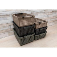 ベストコ ハンディー バスケット かご 収納 ブラウン ハイタイプ 日本製 MA- 4174 1個（直送品）