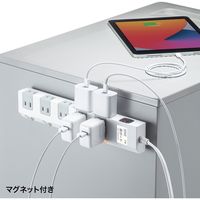延長コード 電源タップ 3m 2P（ピン） 10個口 スイッチ ホワイト TAP-SP2110SW-3 サンワサプライ 1個