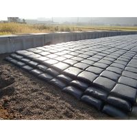 【土のう袋】 萩原工業 国産UVブラック土のう 約48X62cm 8枚組 耐候性約5年 1セット（8枚）