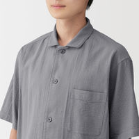 無印良品 メンズ 紳士 透かし サッカー織り 半袖パジャマ 紳士Ｍ グレー 良品計画